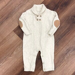 Edgehill Collection Cream One Piece Knit Sweater Romper Outfit 3m